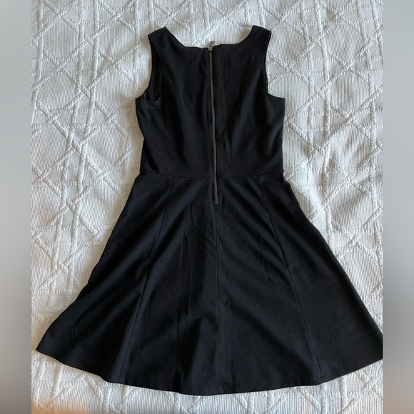 Banana Republic Vegan Leather Skater Dress Black (Sz 6) - Picture 2 of 3